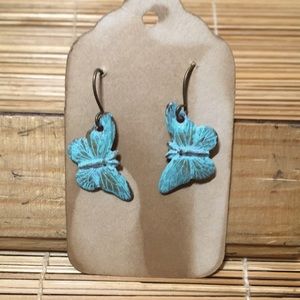 Verdigris Butterfly Earrings